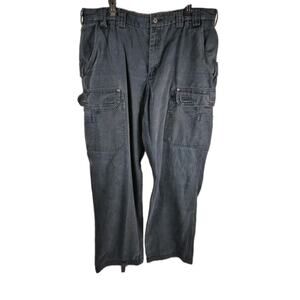 Duluth Trading Co Cargo Pants Mens 42x34 Black Relaxed Fit Work Utility Pockets